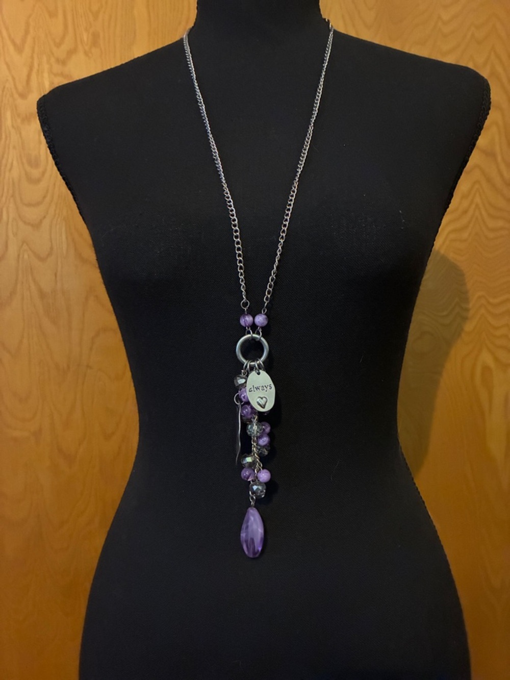 FINAL CLEARANCE 🎉$7 or 3 for $15 Purple Bead Drop Pendant Necklace Jewelry